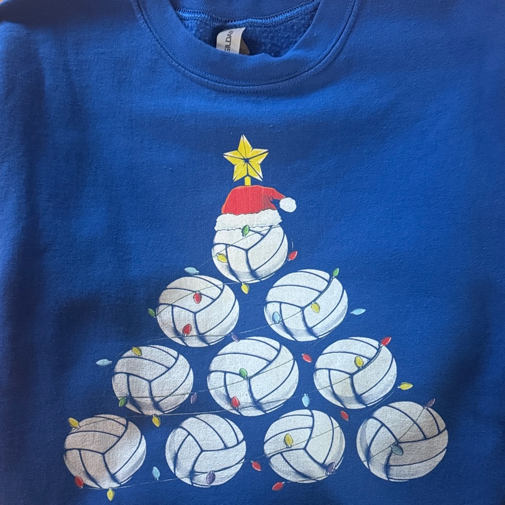 Gildan Blue Holiday Volleyball Sweatshirt